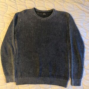 Buffalo David Bitton Textured Blue Crewneck Sweater